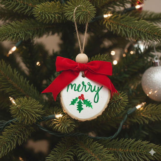 Merry Rustic Wood Slice