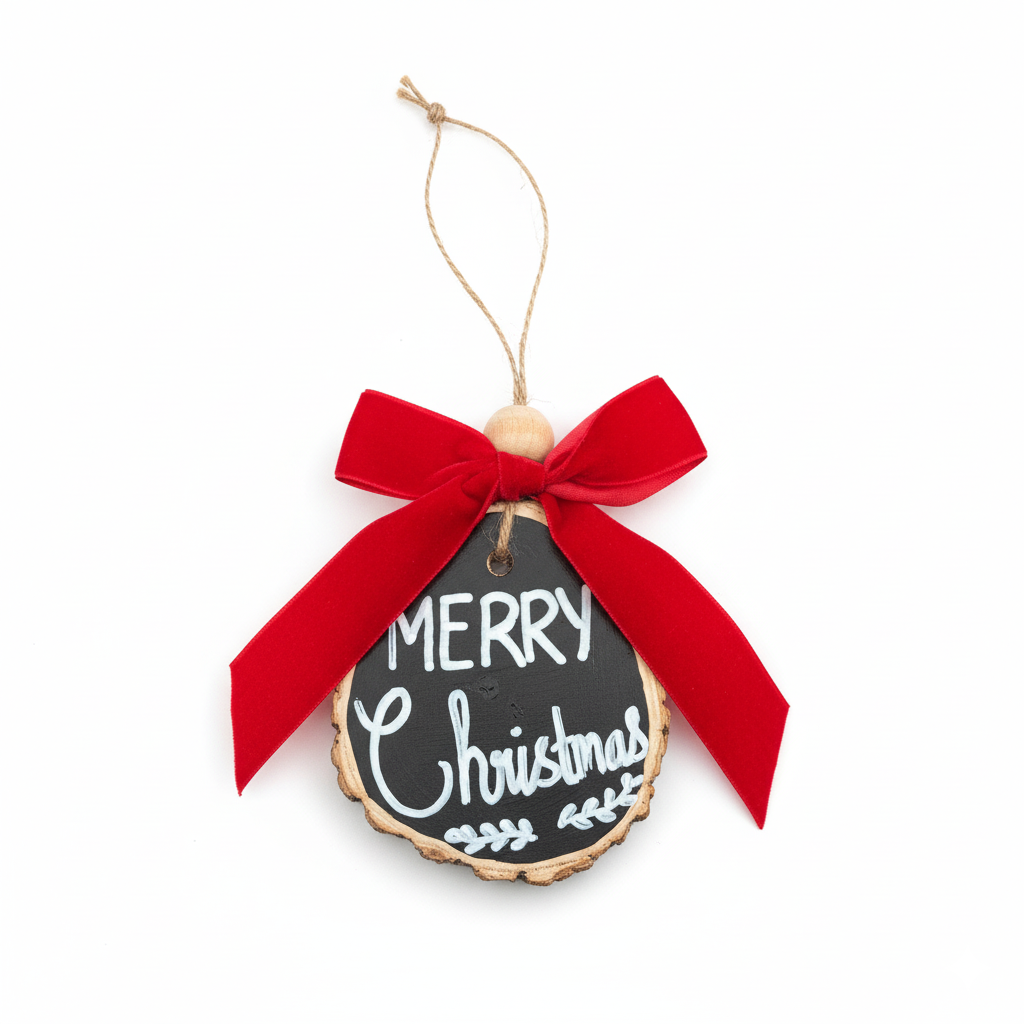 Merry Christmas Rustic Wood Slice