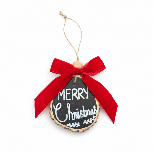 Merry Christmas Rustic Wood Slice