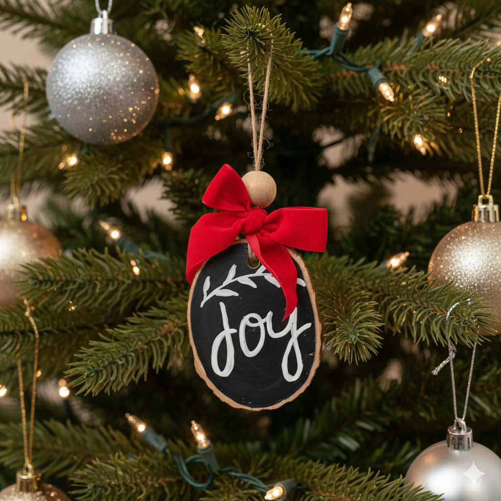 Joy Rustic Wood Slice