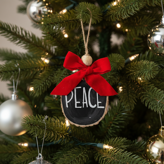 Peace Rustic Wood Slice